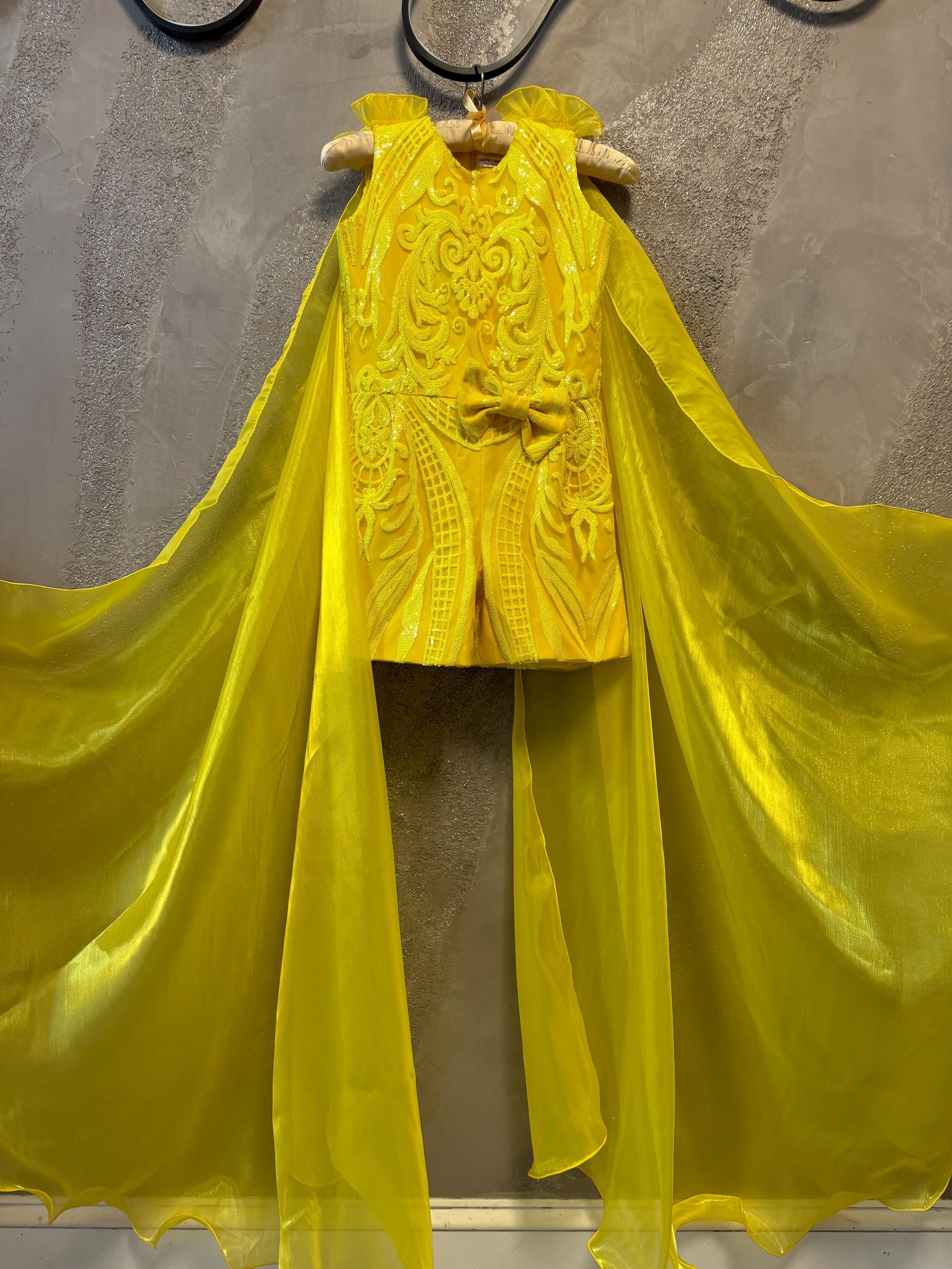Pageant Yellow Backdraft Fun Fashion Yellow Girls Outfit Pageant Yellow Runway Pageant Outfit ...