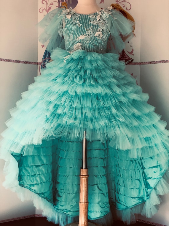 Mint custom Pageant girls dress Party Birthday Holiday Wedding girls dress Pageant outfit Fun fashion dress Aqua teal custom high low dress Mint custom Pageant girls dress Party Birthday Holiday Wedding girls dress Pageant outfit Fun fashion dress Aqua teal custom high low dress