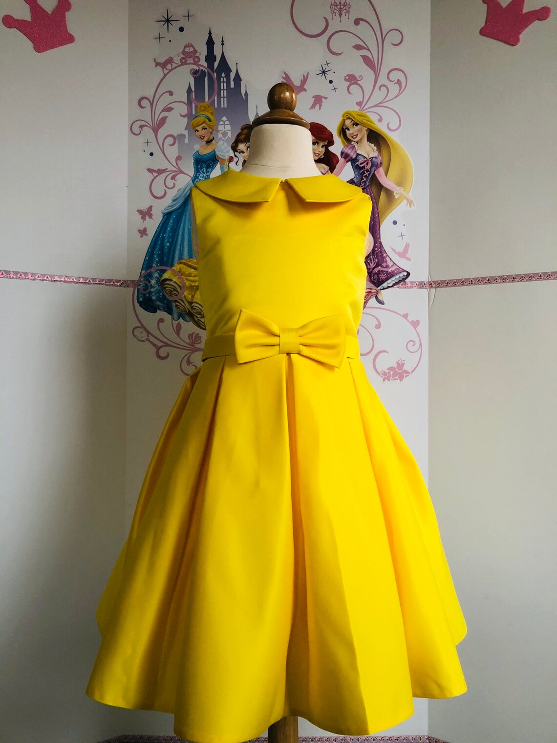 Yellow pageant dress Dress with bow Girls satin dress Pageant Etsy
