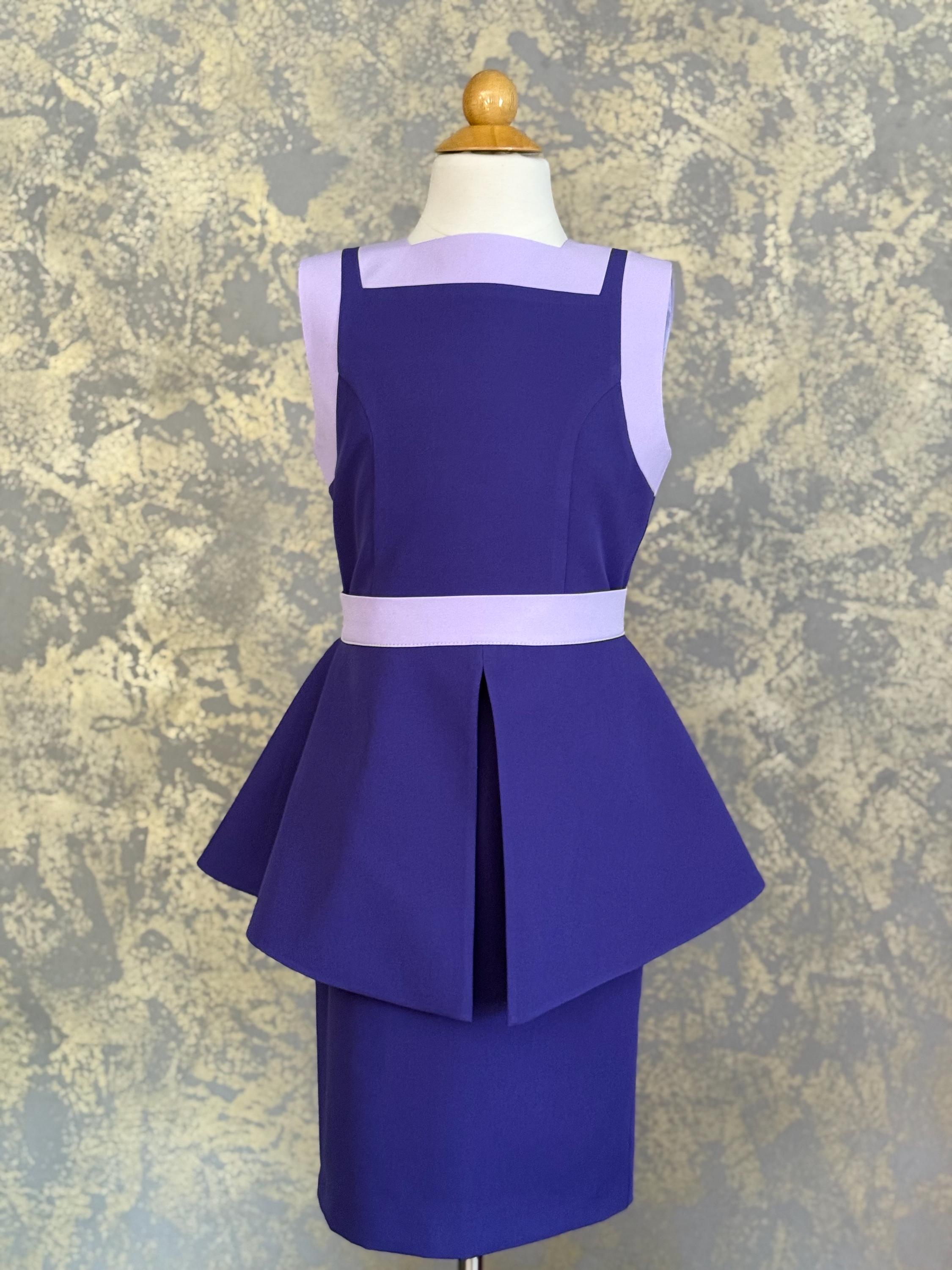 purple interview dress Princess Seam Interview Dress with Sweetheart Neckline and Short Sleeves for Pageant Tots to Mini Miss