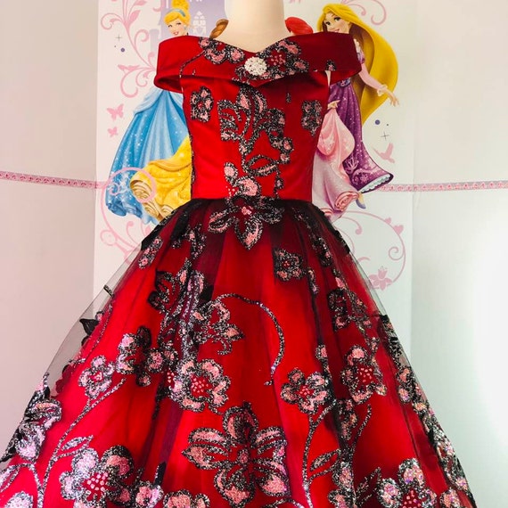 girls red ball gown