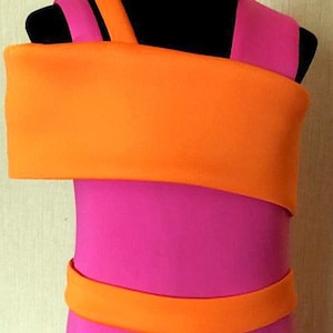 Hot pink orange interview jumpsuit pageant outfit girls neoprene pink casual wear custom unique hot pink orange girls romper sportwear