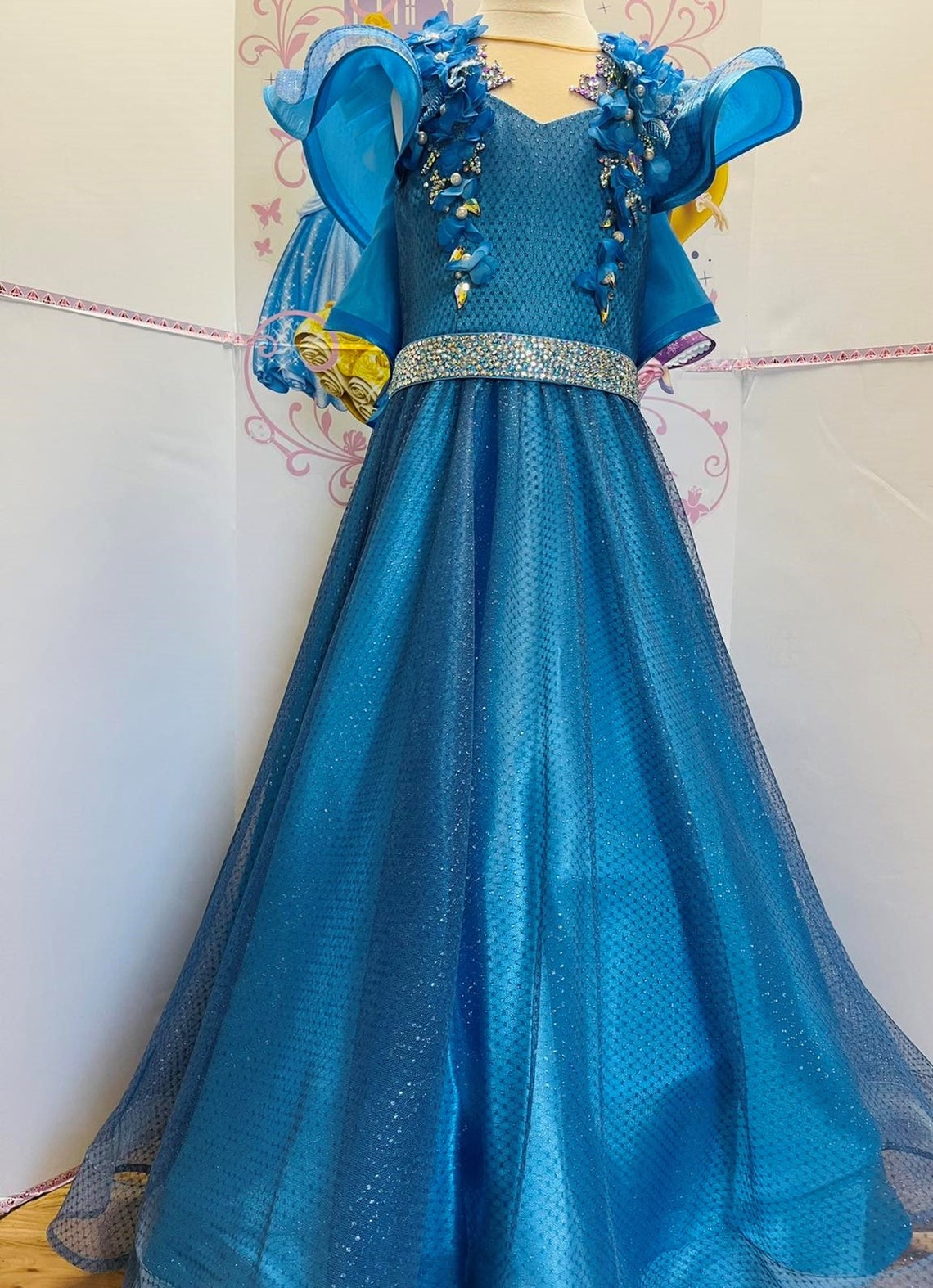 Light blue aqua dress Pageant Prom Formal dress Girls ball | Etsy