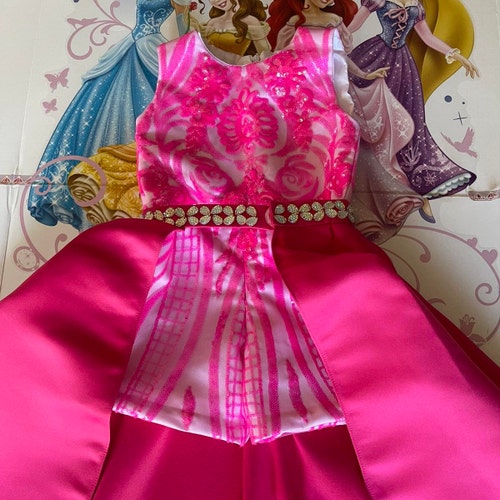 Hot Pink Glitter Pageant Fun Fashion Outfit With Train and Etsy