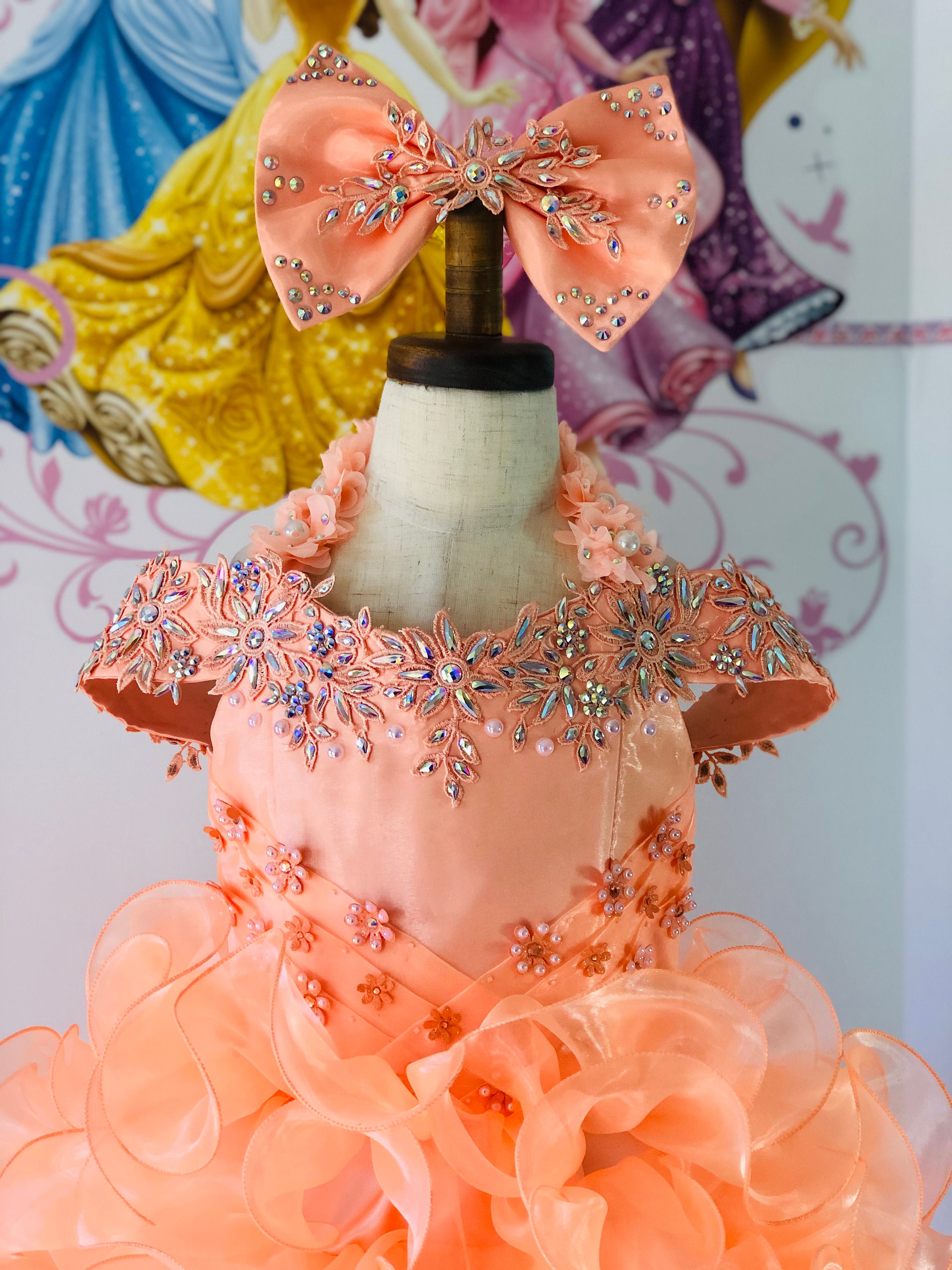 Orange Apricot Baby Doll Cupcake Girls Dress Party Birthday Etsy