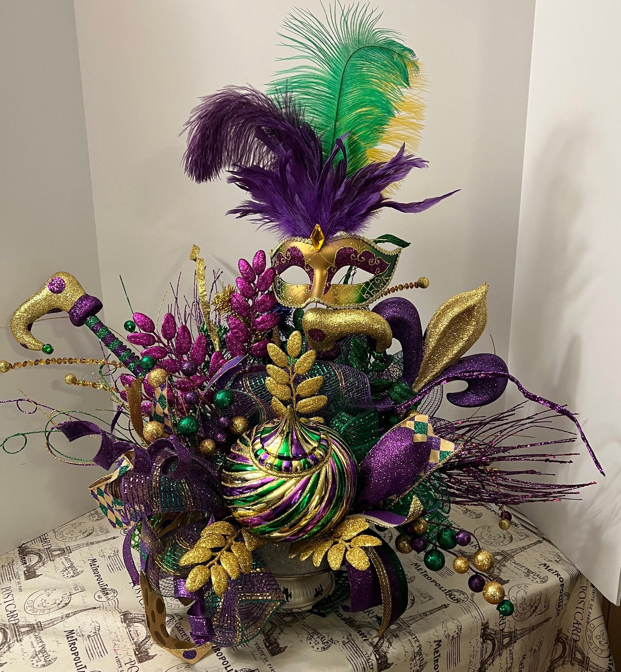 Mardi Gras Centerpiece for Table Mardi Gras Decor Mardi - Etsy