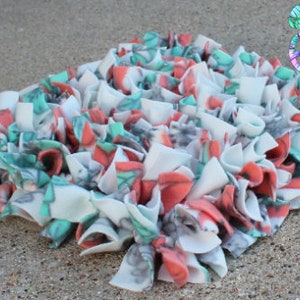 Coral & mint Beach vibes/ Choose your mat weight! Washable snuffle mat/ pet trainer/ enrichment toy/ reward mat for dog/ puppy/ cat bed/ mat