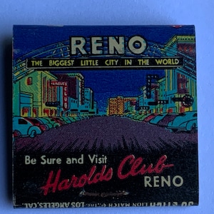 Vintage matchbook Harold’s Club Reno Nevada feature matches