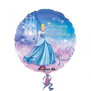 Disney Princess Cinderella Happy Birthday Mylar Foil Balloon Bundle Set