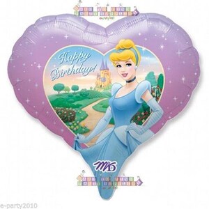 Disney Princess Cinderella Happy Birthday Mylar Foil Balloon Bundle Set