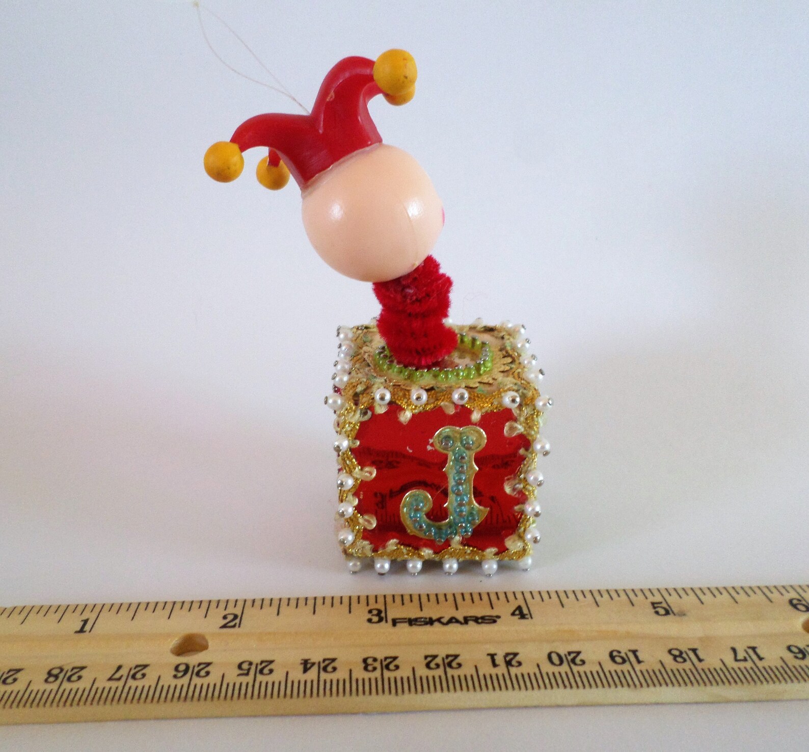Jack in the Box ornament jester ornament vintage handmade Etsy