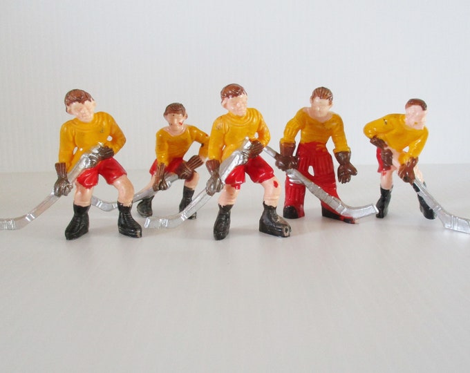 Miniature Hockey Players Figurines Set of 5 Vintage Cake Etsy