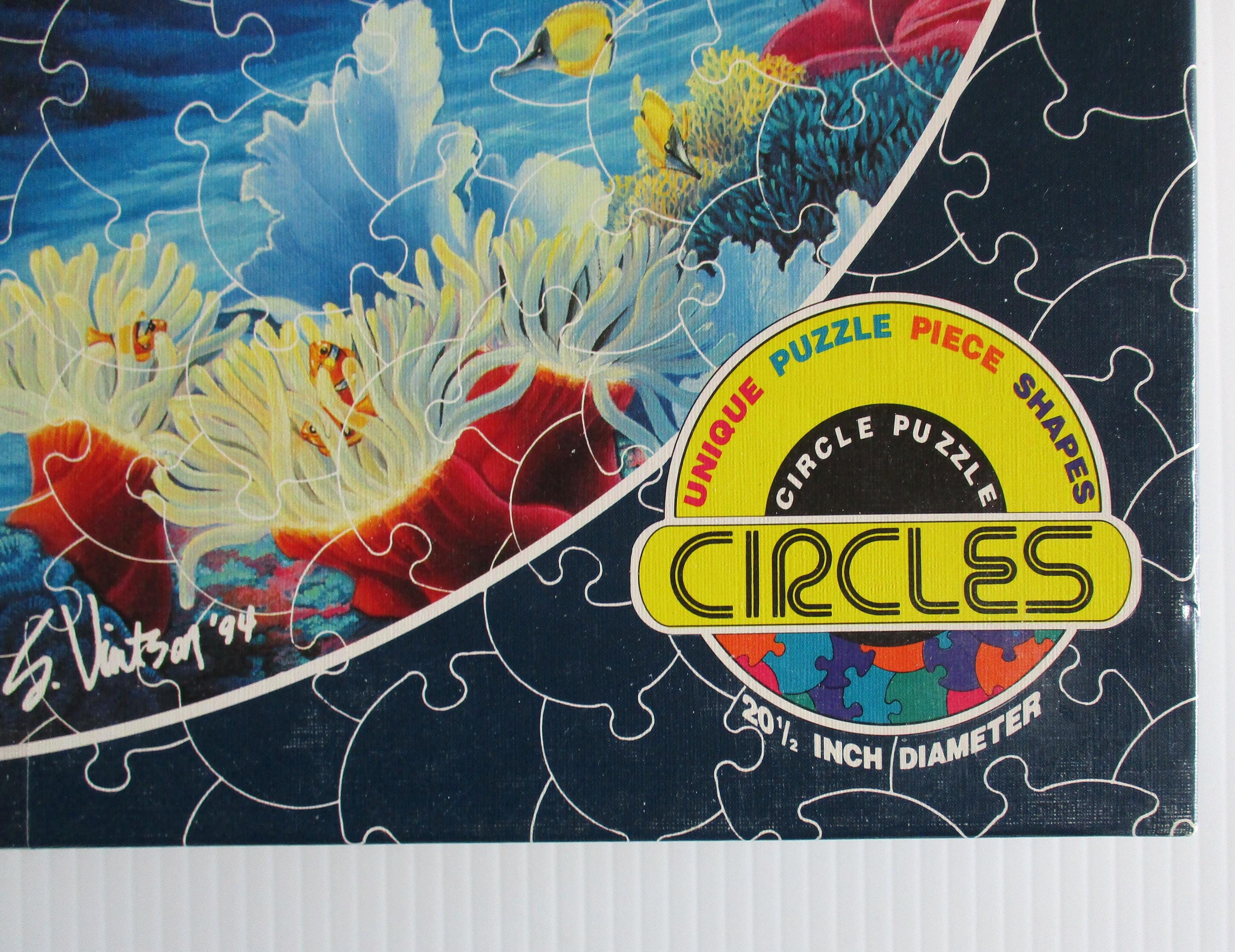 Round Dolphin Puzzle, 1994 Vintage Jigsaw Puzzle, 440 Piece Puzzle