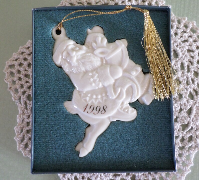 Vintage 1998 Lenox Santa Ornament collectible Christmas ornament