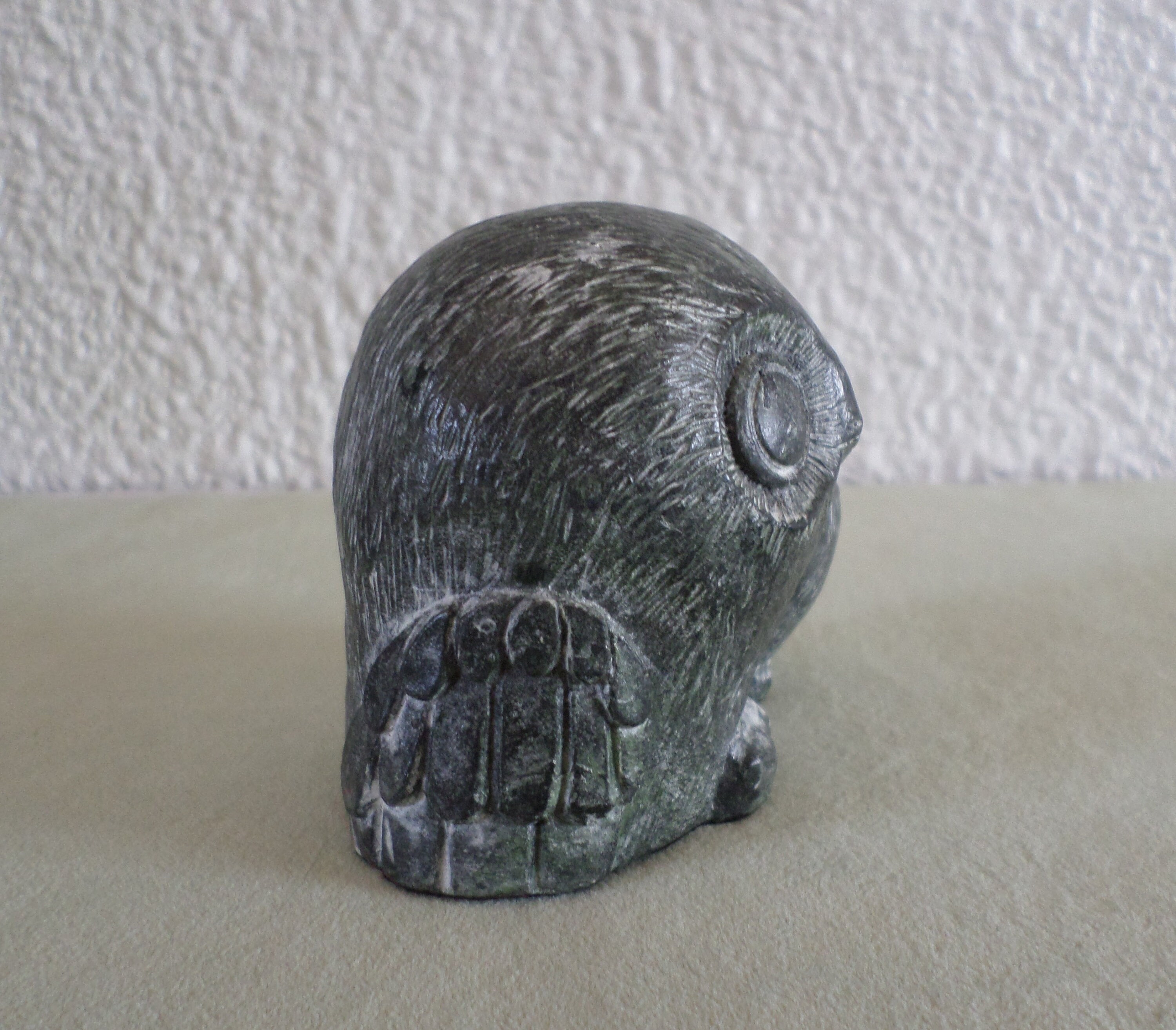 Stone owl figurine wolf original carved soapstone figurine Etsy