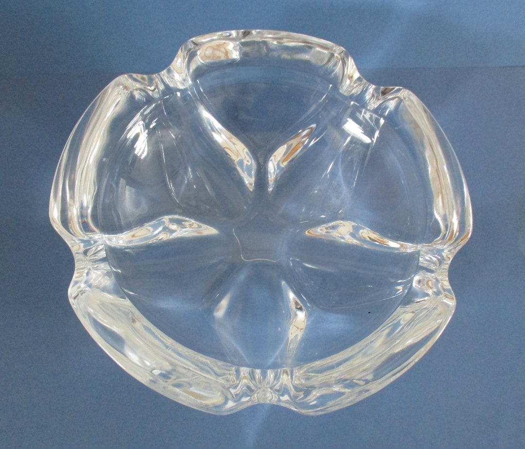 Vintage Heavy Glass Ashtray Clear Glass Cigar Ashtray Catch Etsy