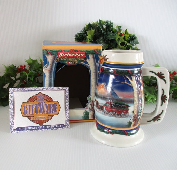Vintage 2000 Budweiser Holiday Beer Stein, Anheuser Busch Annual