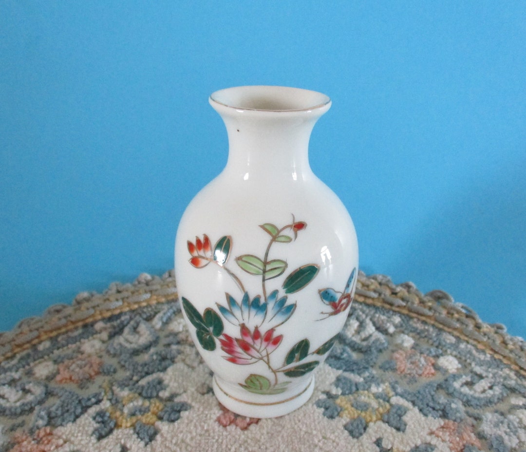 Miniature Flower Vase, Small Vintage Flower and Butterfly Vase, Made in China Etsy