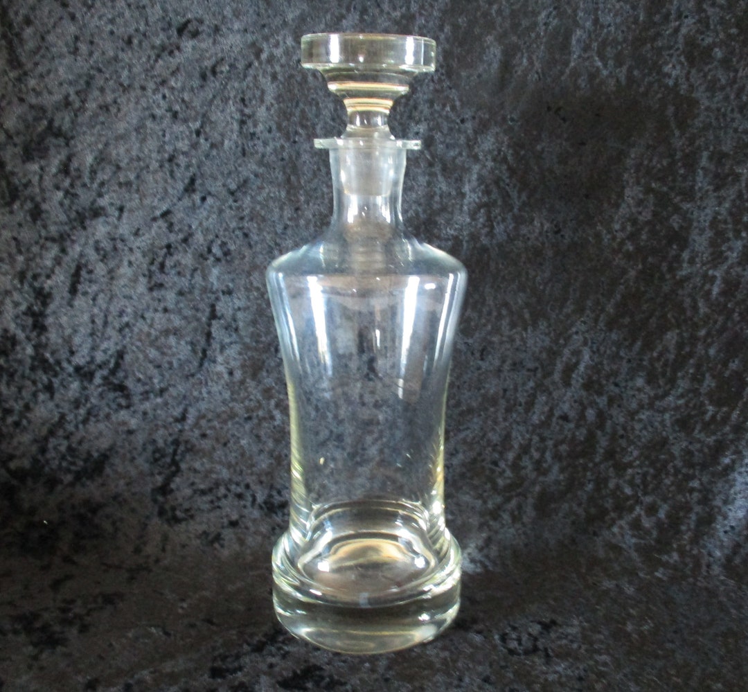 Vintage Heavy Glass Liquor Decanter, Thick Bottom Glass Liquor Bottle
