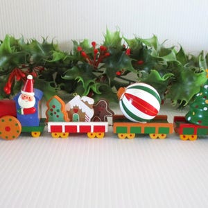 Vintage Avon wood Christmas train, Christmas decoration, mantle decor