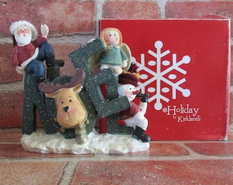 Vintage Kirkland's Holiday NOEL resin Christmas figurine