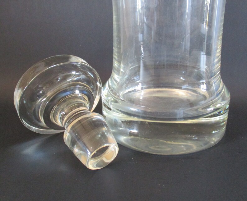 Vintage Heavy Glass Liquor Decanter Thick Bottom Glass Liquor Etsy
