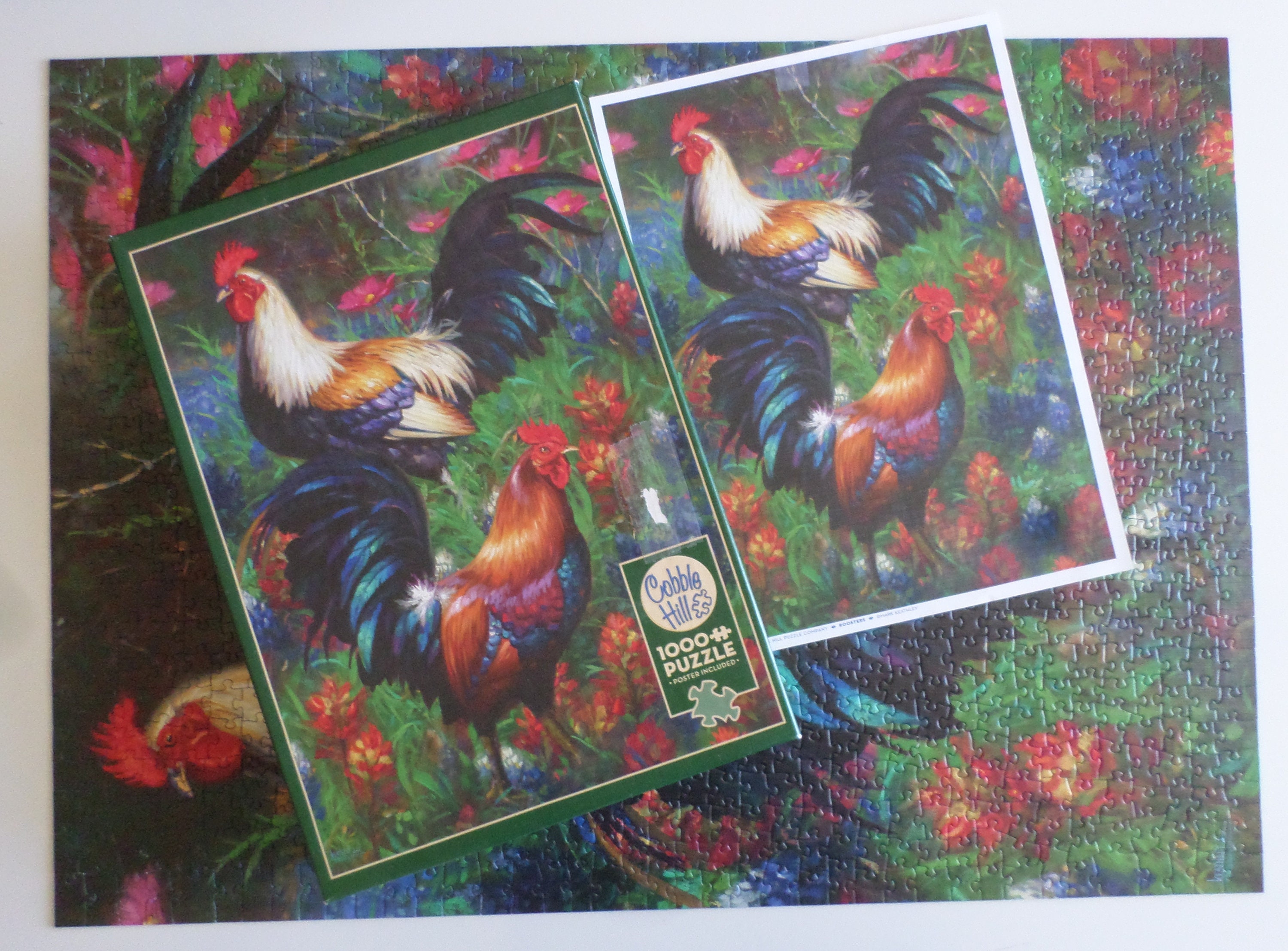 Rooster Jigsaw Puzzle Cobble Hill 1000 Piece Puzzle Colorful Etsy UK