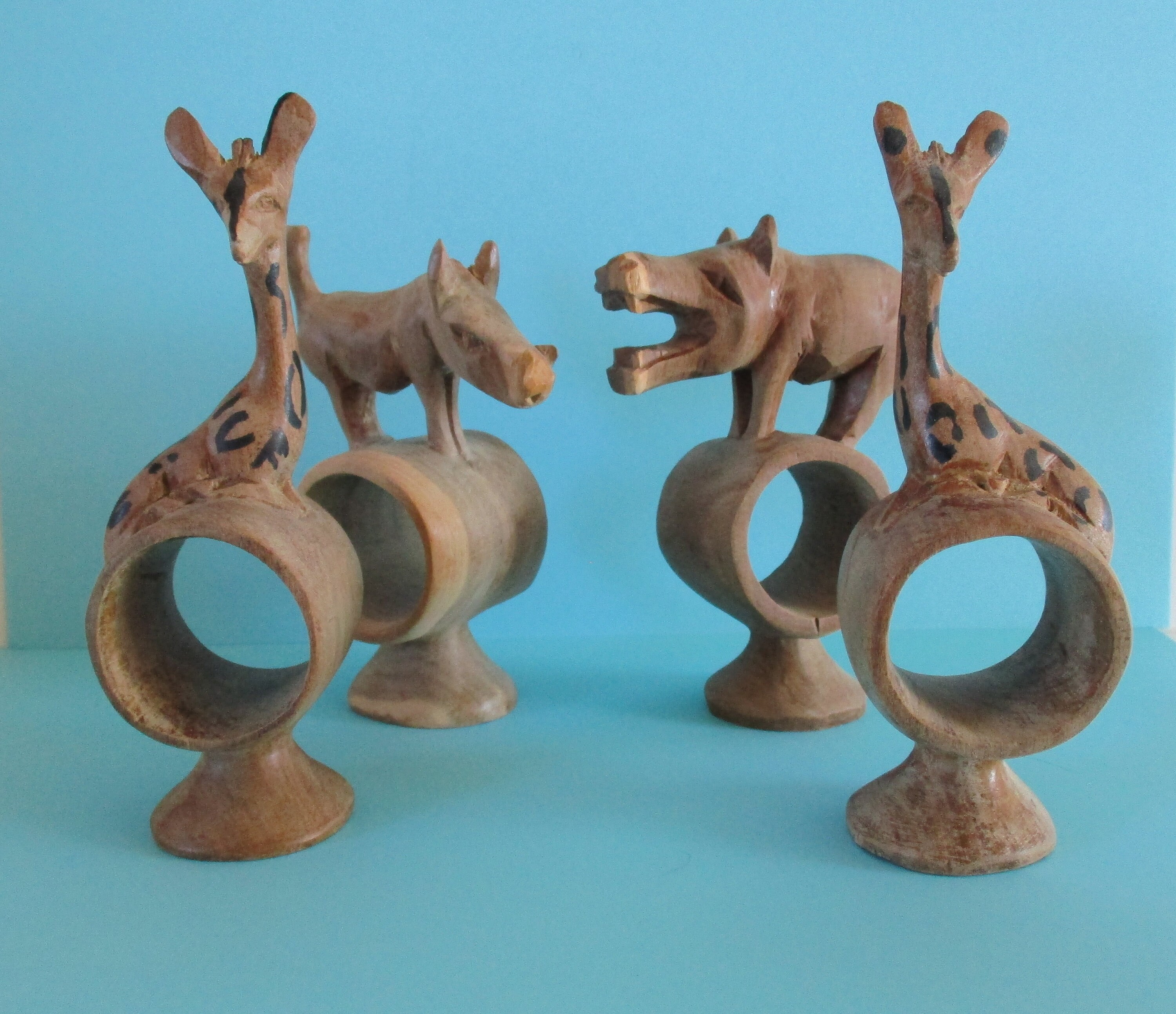 Wooden animal cheap napkin rings