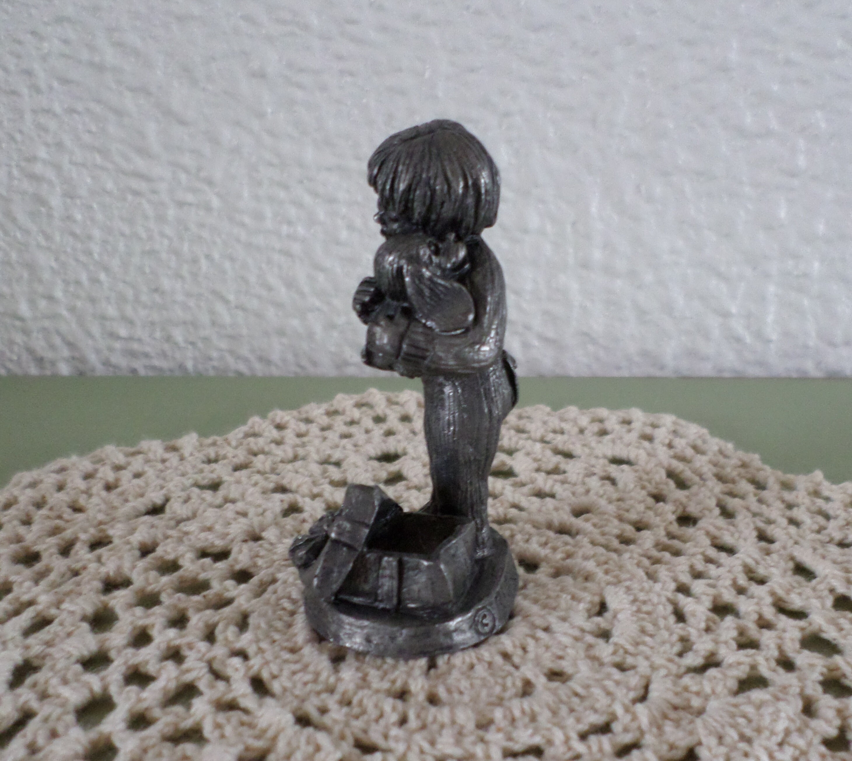 Vintage Miniature Pewter Figurine Boy With Puppy 1988 Michael Etsy