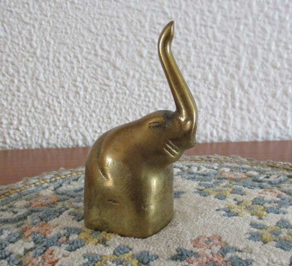 Statues Home & Living Vintage Brass Elephant Bell Statue