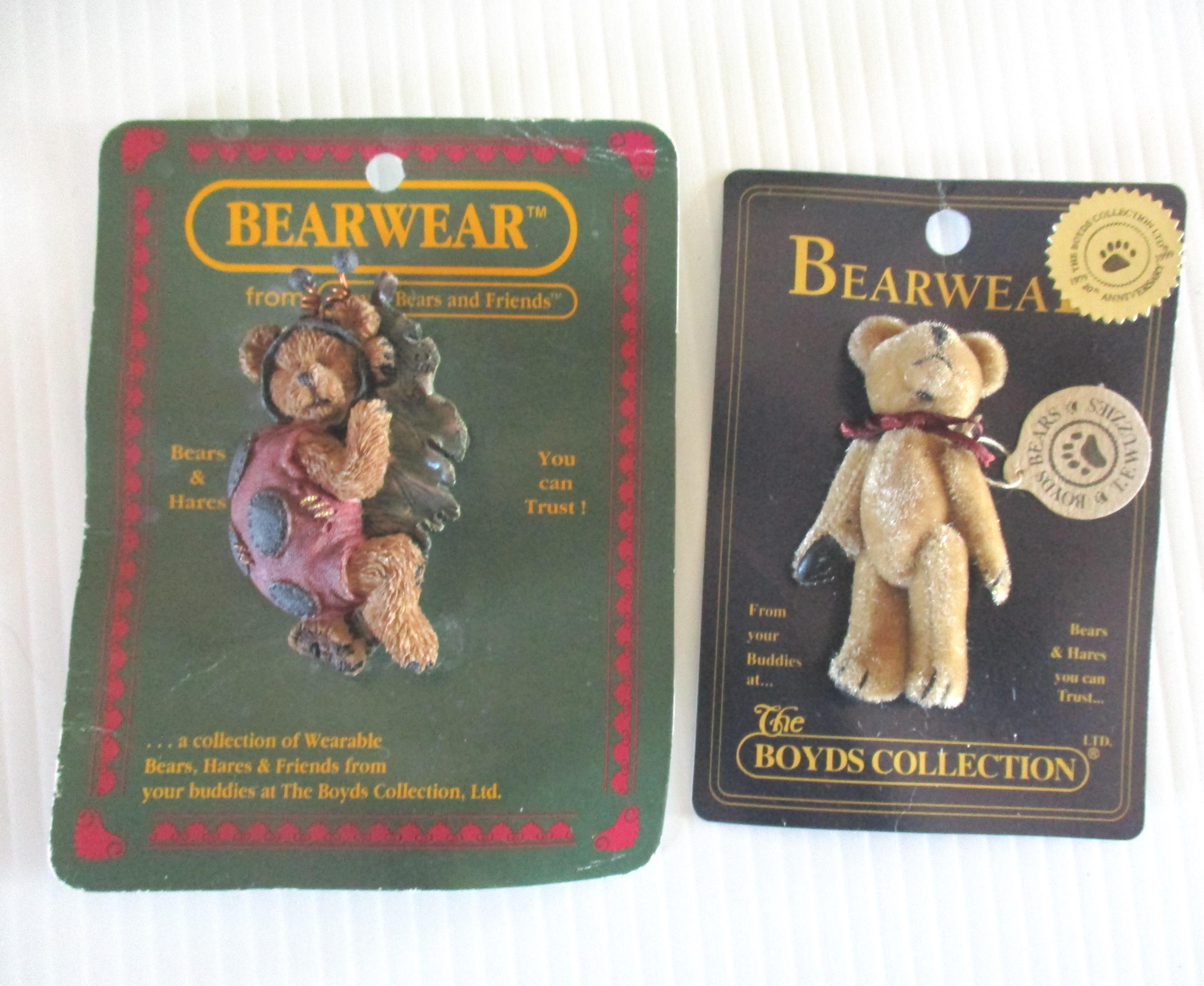 Vintage Boyds Bears Bearwear Pins, Set of 2, Ladybug Bear Pin