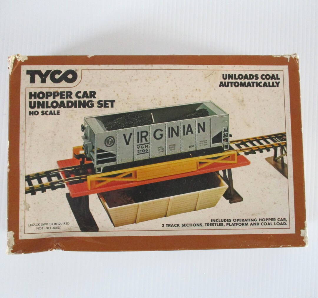 Vintage Tyco Hopper Car Unloading Set, HO Scale, Coal Car, Vintage ...