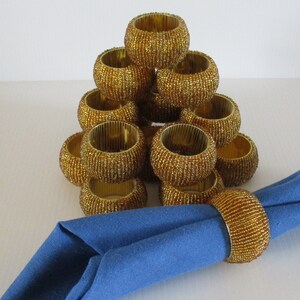 Gold Beaded Napkin Rings , Set of 16 Vintage Holiday Napkin Rings - Etsy