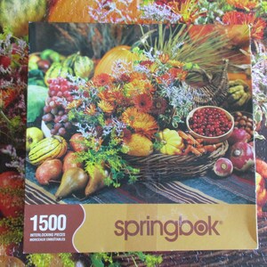 Vintage Springbok jigsaw puzzle, Autumn Harvest, 1500 piece puzzle, fruit and flower puzzle