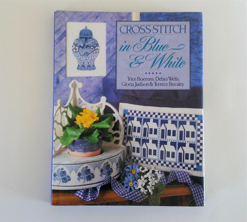 Vintage Cross Stitch Patterns Book Crossstitch in Blue and Etsy