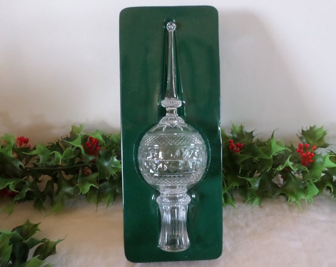 Vintage Plastic Tree Topper, Crystalline Clear Acrylic Christmas Tree