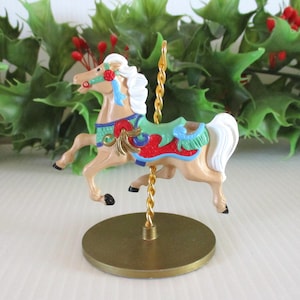 Vintage Hallmark Carousel horse ornament, Ginger, 1989 Hallmark, 4th in Series, no box, as is