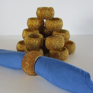 Gold Beaded Napkin Rings , Set of 16 Vintage Holiday Napkin Rings - Etsy