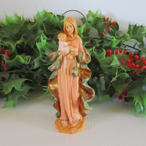 Vintage Vintage Fontanini Madonna with child figurine, E. Simonetti depose figurine, Made in Italy