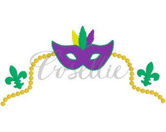 Mardi Gras frame embroidery design, Mardi Gras, Vintage Mardi Gras embroidery design, Name frame, Font frame