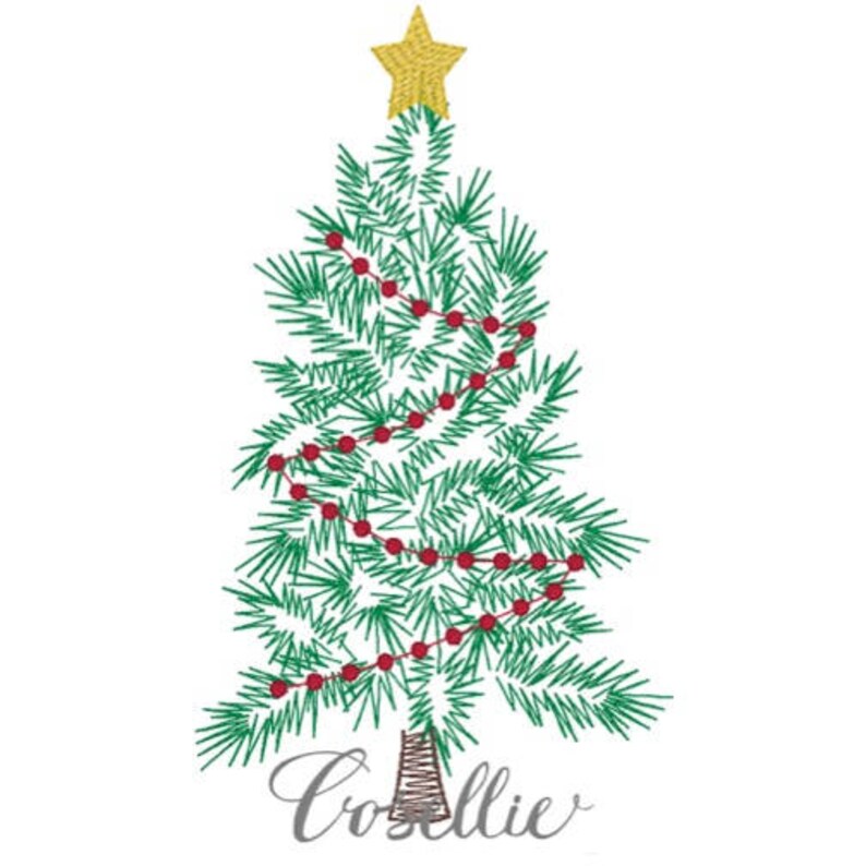 Christmas Tree Embroidery Design Tree Embroidery Design Vintage Stitch Christmas Sketch Christmas Tree Embroidery Design Christmas Tree
