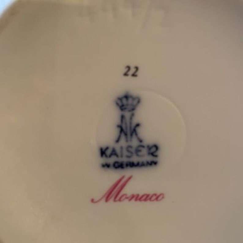 Vintage Kaiser Porcelain Bisque Floral Vase Monaco Etsy