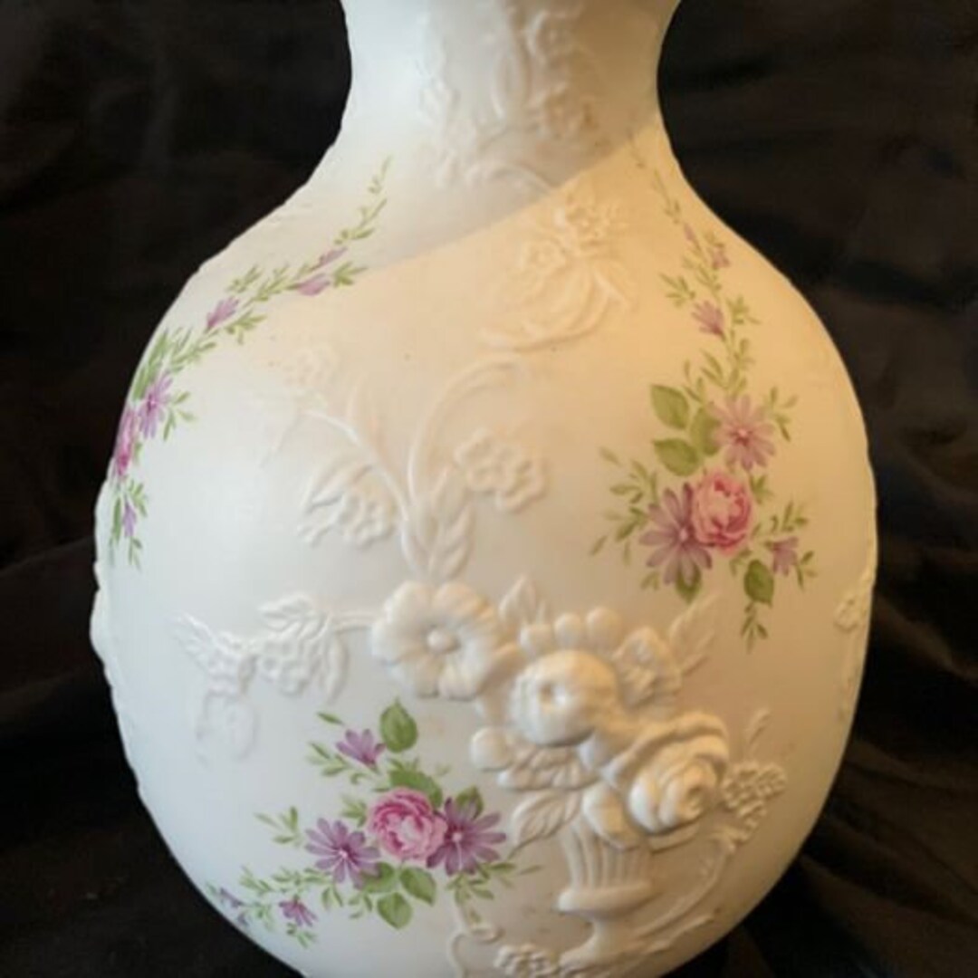 Vintage Kaiser Porcelain Bisque Floral Vase Monaco Etsy