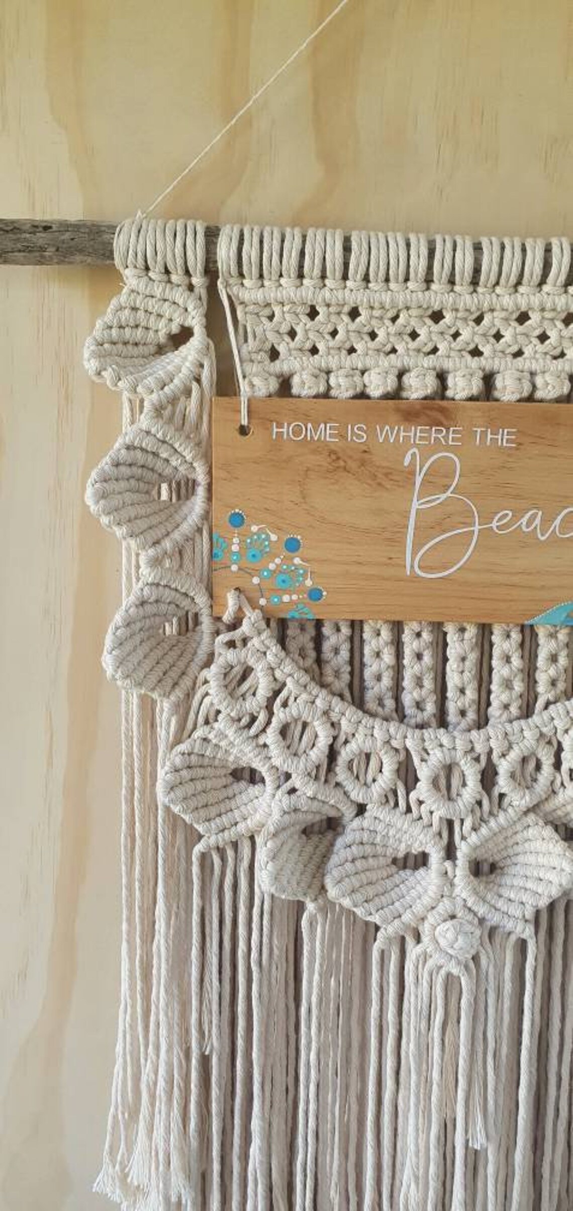 Macrame Wall Hanging// Beach// Coastal decor// Ocean Etsy