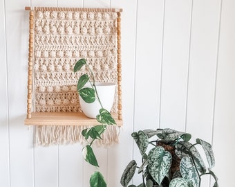 DIGITAL CROCHET PATTERN // Crochet Wall Hanging Shelf // Crochet Wall Hanging Pattern