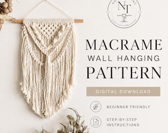 Beginner Macrame Wall Hanging Pattern PDF | Boho Fibre Art Tutorial | Modern Home Decor | Instant Digital Download