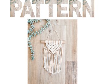 Digital Pattern Download Mini Macrame Wall Hanging // Kids Craft // Beginner Macrame