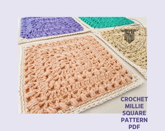 PATTERN // The Millie Square // Crochet Square Pattern // GRANNY SQUARE