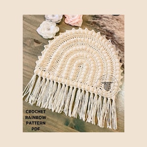 Virkat regnbågsmönster // Boho virkmönster // Virkat bågmönster // Virkad väggbonad