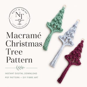Macrame Christmas Tree Pattern PDF, Advanced Macrame Tutorial, DIY Christmas Ornament & Wall Hanging, Instant Digital Download
